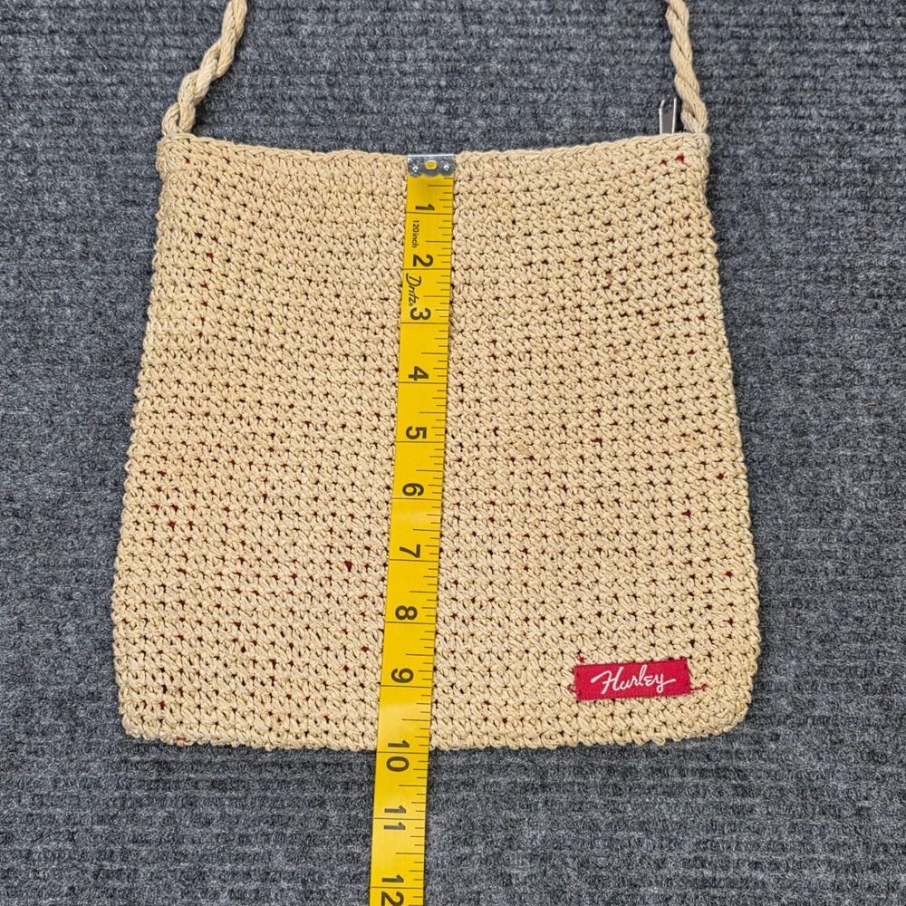 Vintage Hurley Woven Straw Shoulder Bag Women's Beige Red Lining Made in USA - Picture 6 of 7